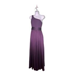 White by Vera Wang One Shoulder Maxi Dress Purple 0 Bridesmaid Formal‎ Evening